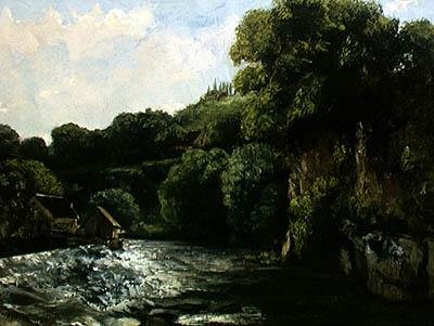 De sluis op de Loue door Gustave Courbet