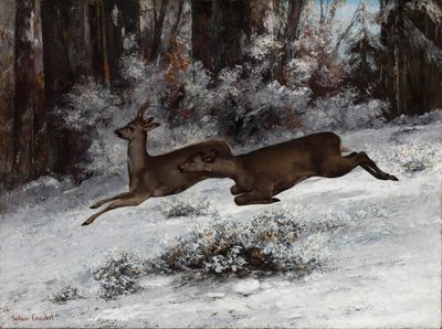 De List, Reeënjacht Episode Franche-Comté, 1866 door Gustave Courbet