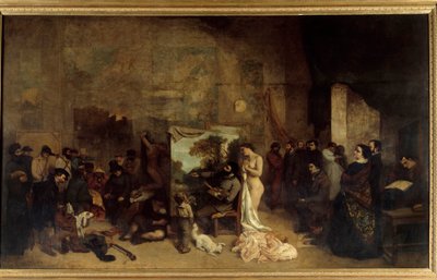 Het Atelier van de Schilder, een Echte Allegorie door Gustave Courbet