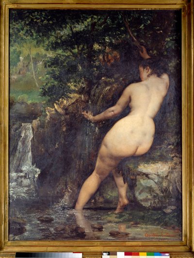 De bron of bader bij de bron door Gustave Courbet
