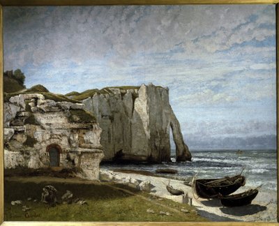 Uitzicht op de kliffen van Etretat na de storm, Normandië door Gustave Courbet