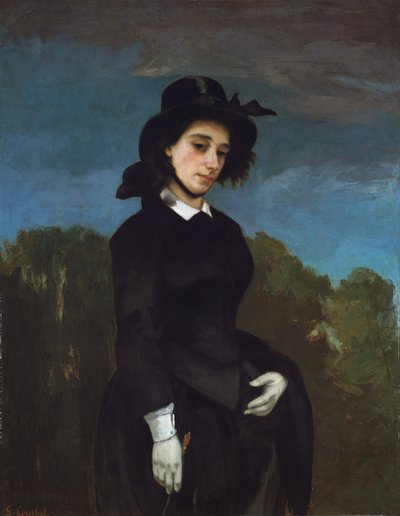 Vrouw in een Rijkostuum door Gustave Courbet
