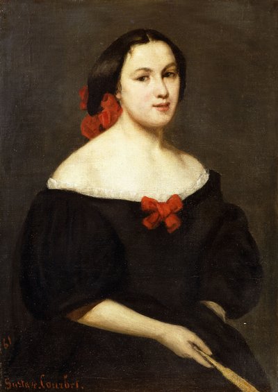 Vrouw met een waaier, 1861 door Gustave Courbet