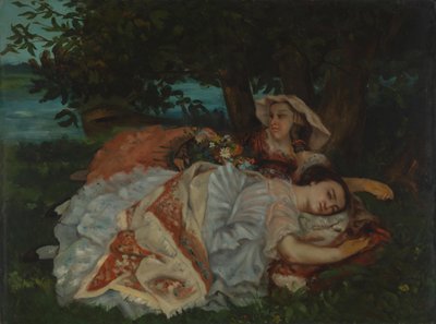 Jonge Dames aan de Oever van de Seine, voor 1857 door Gustave Courbet