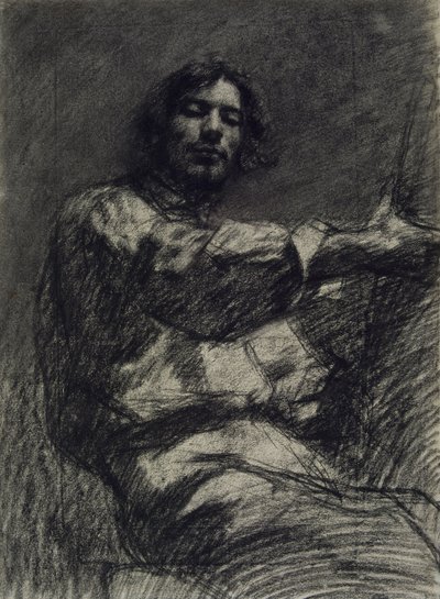 Jongeman Zittend, Studie. Zelfportret Aan de Ezels door Gustave Courbet