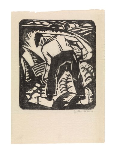 Dutch: Aardappelrooier of De boer door Gustave de Smet