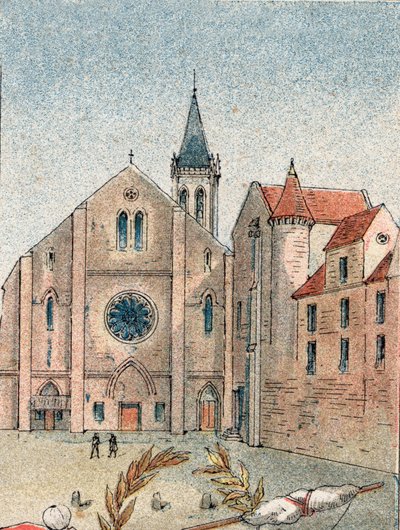 Uitzicht op de Abdij St Genevieve in Parijs door Gustave Demoulin