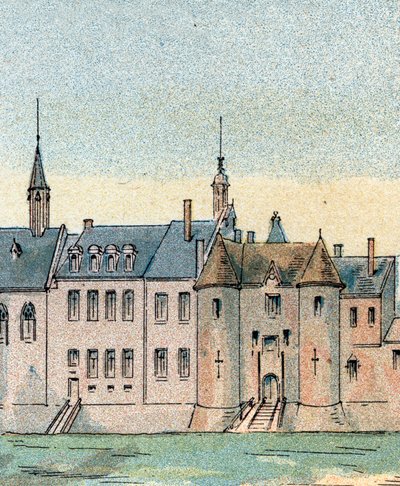 Uitzicht op het kasteel van Plessis-les-Tours door Gustave Demoulin