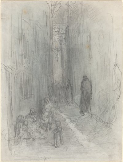 Een achterstraat in Londen door Gustave Dore