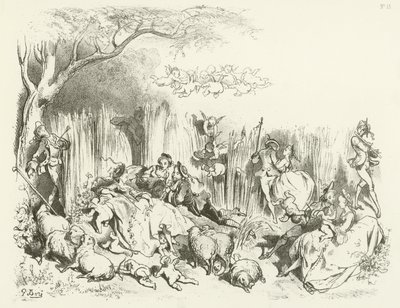 Een pastorale onder Lodewijk XV door Gustave Dore
