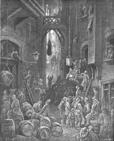 Een Straat aan de Rivier door Gustave Dore