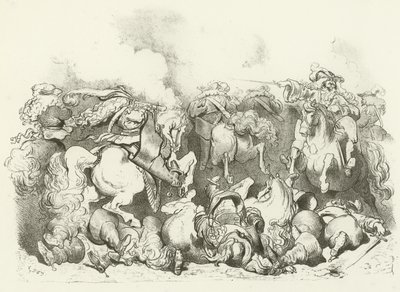 Een charge van lichte cavalerie tijdens de regering van Lodewijk XIV door Gustave Dore