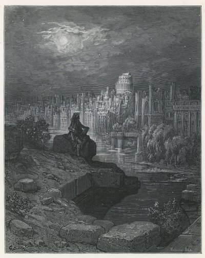Een reiziger uit Nieuw-Zeeland die de ruïnes van Londen aanschouwt door Gustave Dore