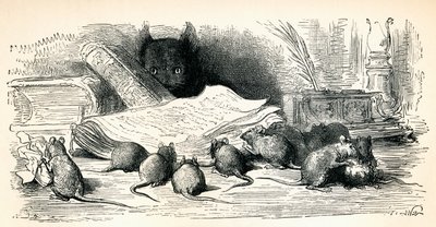 Na een werk van Gustave Dore uit Fabels van La Fontaine uit Leven en Herinneringen van Gustave Dore, gepubliceerd 1885 door Gustave Dore