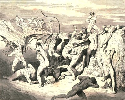 Ah! Hoe ze hen lieten opspringen bij de eerste slag!, ca. 1890 door Gustave Dore