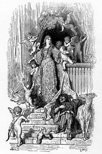 Alcina in haar glorie door Gustave Dore