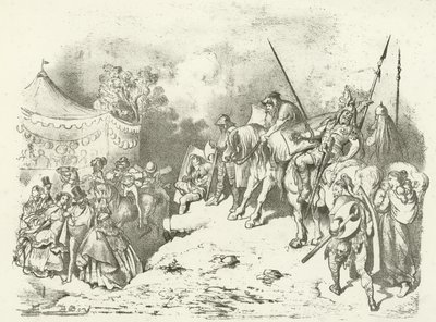 Een oude Brit die het kostuum van zijn nakomelingen aanschouwt door Gustave Dore