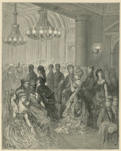 Een avondvermaak in Mansion House, Londen door Gustave Dore
