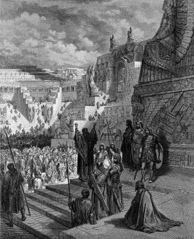 Artaxerxes geeft de Joden vrijheid - Bijbel door Gustave Dore