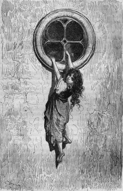 Chiquita, Illustratie door Gustave Doré van het boek Kapitein Fracasse door Théophile Gautier door Gustave Dore