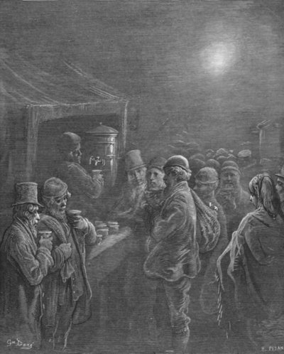 Koffiestalletje - Vroeg in de ochtend, 1872 door Gustave Dore
