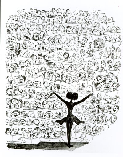 Concert van de Philharmonic Society, karikatuur van Hector Berlioz (1803-69) uit 