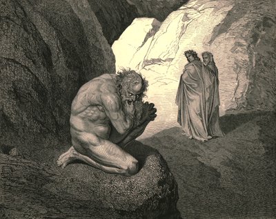 Vervloekte wolf! Laat je woede naar binnen op jezelf vreten en je verteren!, ca. 1890 door Gustave Dore