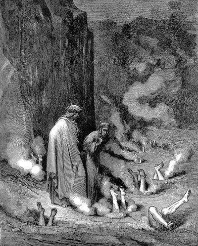Dante en Vergilius in de hel, 1863 door Gustave Dore