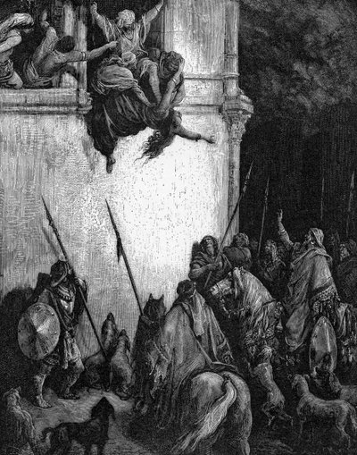 De dood van Izebel door Gustave Dore