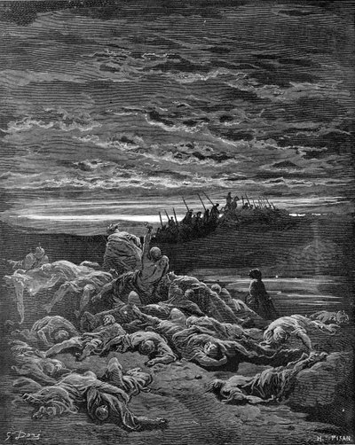 Dood van de zonen van Jerubbaal - Bijbel door Gustave Dore