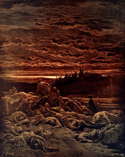 De dood van de zonen van Jerubbaal door Doré - Bijbel door Gustave Dore
