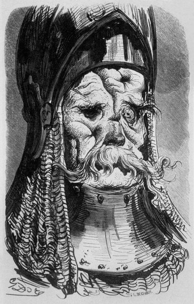 Drolatische Verhalen Een Oude Tropuat door Honore de Balzac tekening door Gustave Dore gegraveerd door Deghouny 1855 door Gustave Dore