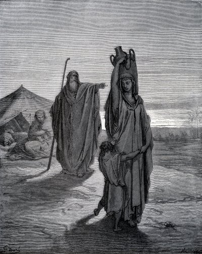 Verdrijving van Hagar door Gustave Dore