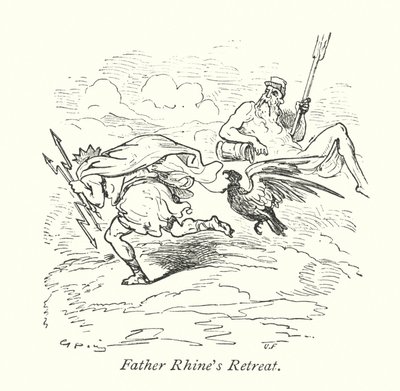 De terugtocht van pater Rijn (gravure) door Gustave Dore