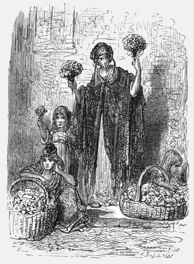 Bloemenmeisjes door Gustave Dore