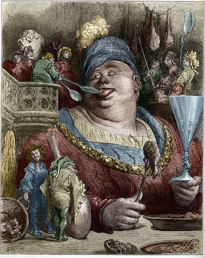 Gargantua, personage uit de romans van François Rabelais (1494-1553), Franse schrijver. Illustratie door Gustave Doré (1832-1883) door Gustave Dore