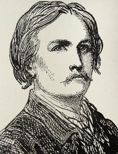 Gustave Doré - 1832-73 Franse kunstenaar en boekillustrator gravure naar een zelfportret schets door Gustave Dore