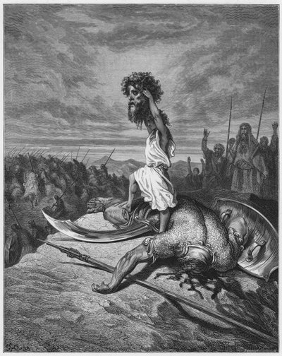 Gustave Doré Bijbel: David en Goliath door Gustave Dore