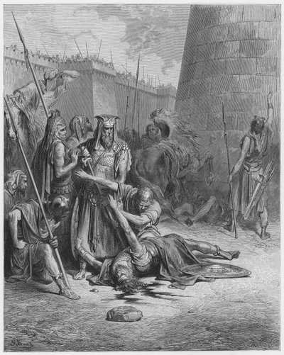 Gustave Dore Bijbel: De dood van Abimelech door Gustave Dore