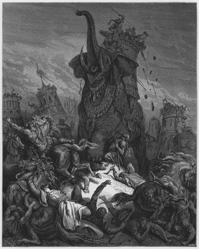 Gustave Doré Bijbel: De dood van Eleazar door Gustave Dore