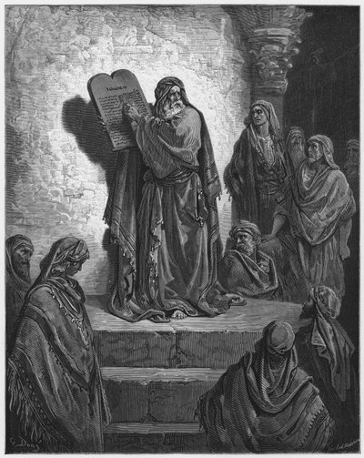Gustave Dore Bijbel: Ezra leest de wet voor aan het volk door Gustave Dore