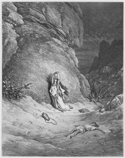 Hagar en Ismaël in de woestijn door Gustave Dore