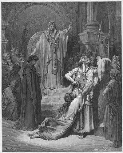Gustave Doré Bijbel: Oordeel van Salomo door Gustave Dore