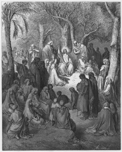Gustave Doré Bijbel: De Bergrede door Gustave Dore