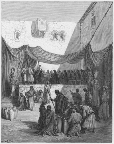 Gustave Dore Bijbel: Het huwelijk in Kana door Gustave Dore