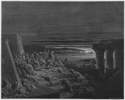 Gustave Dore Bijbel: De plaag van duisternis door Gustave Dore