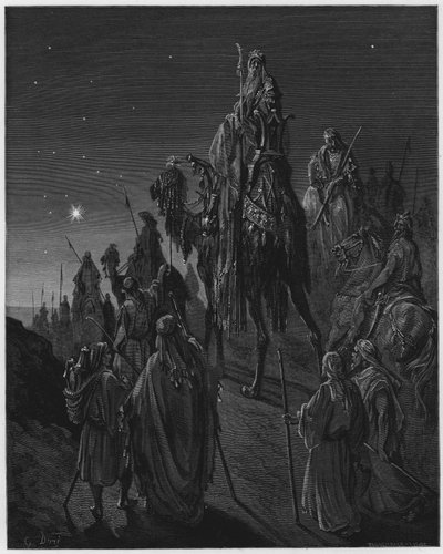 Gustave Doré Bijbel: De wijzen geleid door de ster door Gustave Dore
