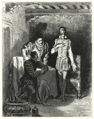 Hij vertelde de heren het hele verhaal van haar betovering door Gustave Dore