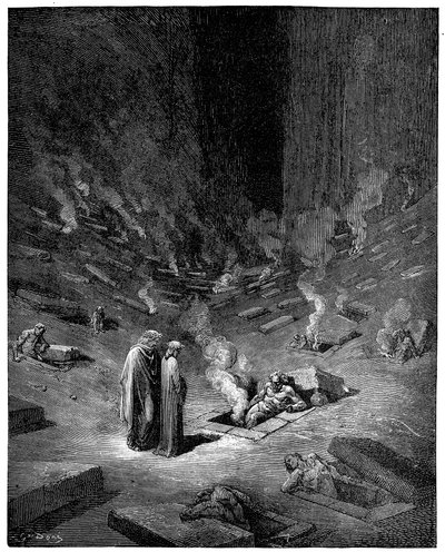 Hel: de stad Dis, Romeinse god van de onderwereld, 1863 door Gustave Dore