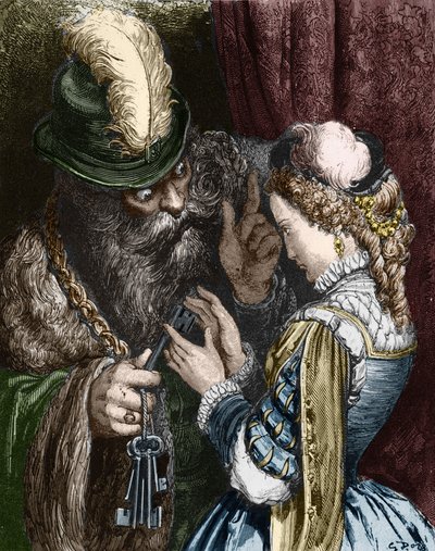 Illustratie voor "Blauwbaard" door Charles Perrault, 1893 door Gustave Dore